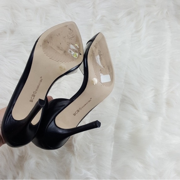 BCBG D'Orsay Heel, Black & Smoke Clear Detail, Size 6, Reposh, Party/Formal - Picture 7 of 7